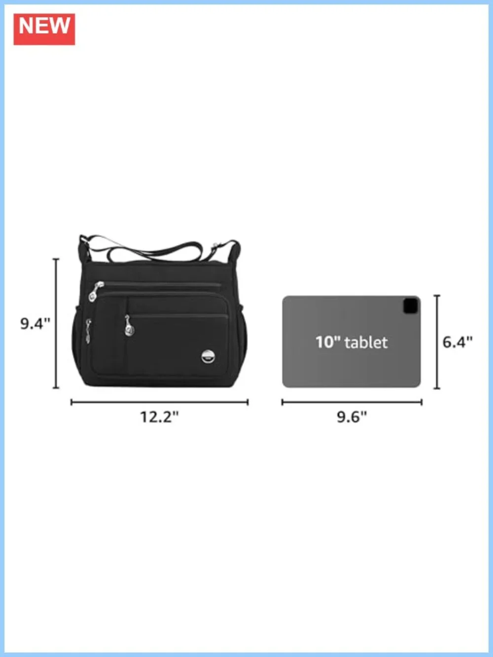 Women's Nylon Satchel Handbag Crossbody Shoulder Tote with Multiple Pockets